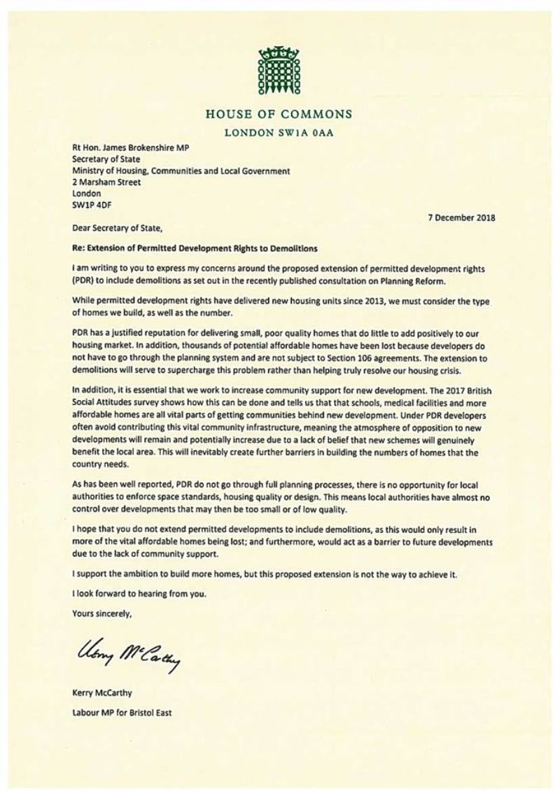 Letter to Secretary of State