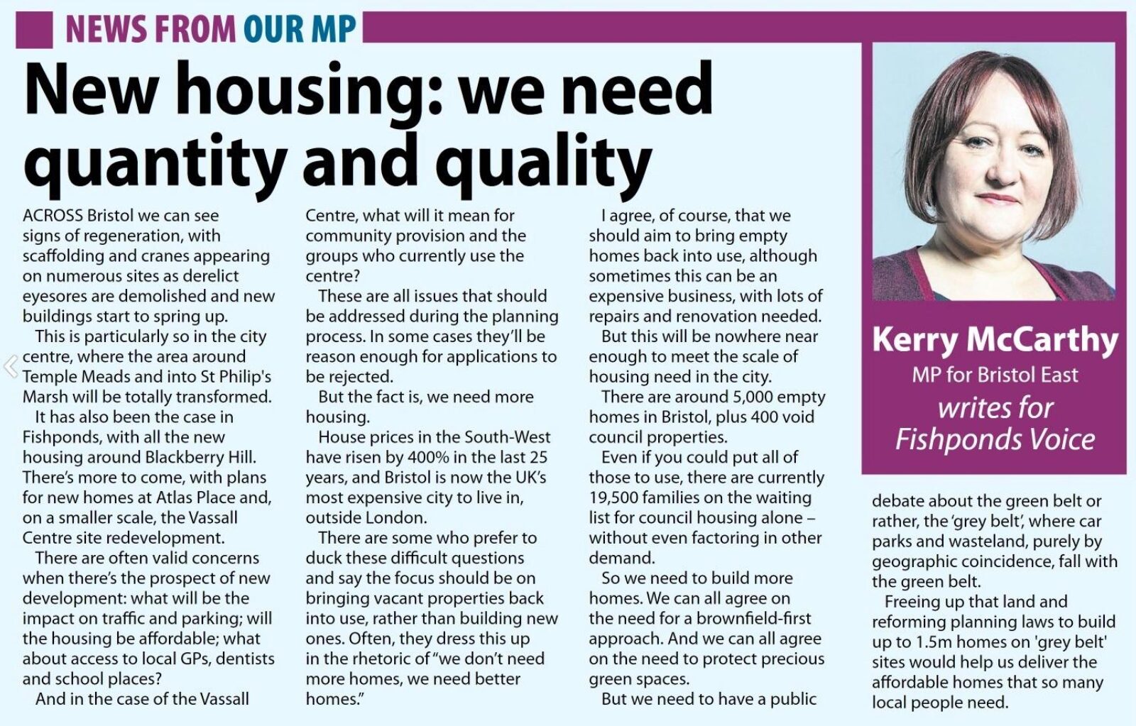 My Article in Fishponds Voice (May 2024)